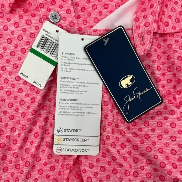 NWT Jack Nicklaus Red StayDri StayScreen StayMotion Golf Polo Shirt Size L Men's - Picture 5 of 7